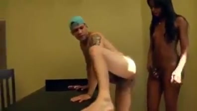 Black shemale fucks one guy