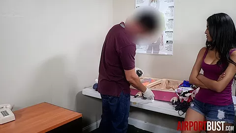 Hot latina teen 18+ fucks airport security guard