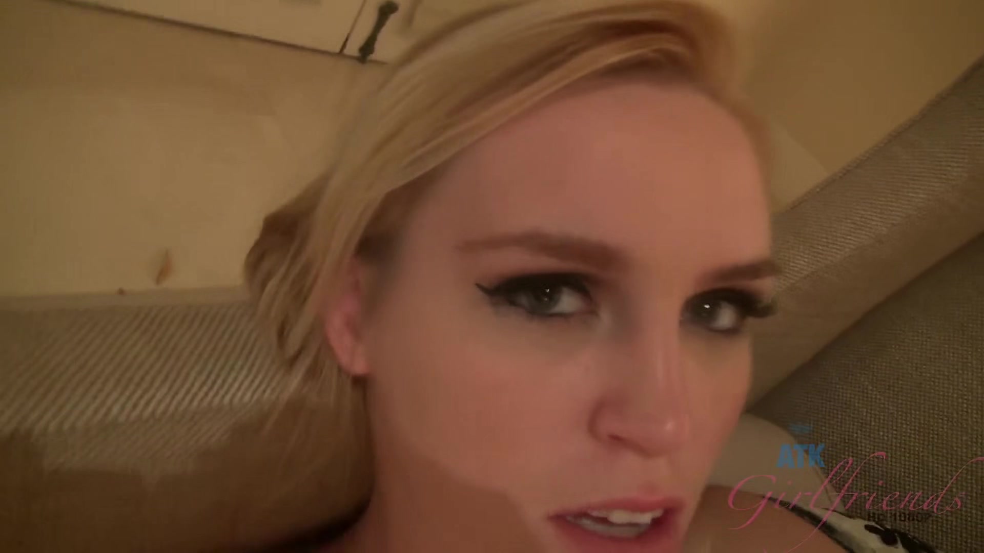 She Plays With Her Pubic Hair As Well As Her Lactating Breasts