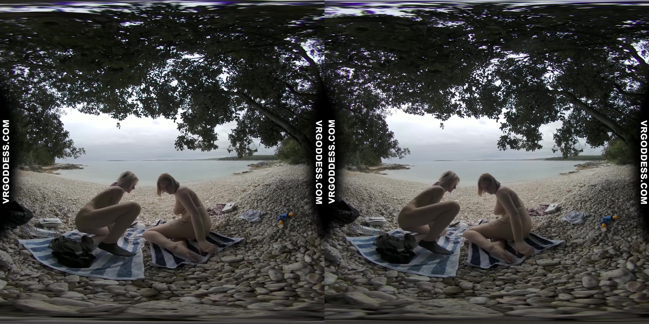 Rainy Day At Tropical Nude Beach With Diana And Ingrida