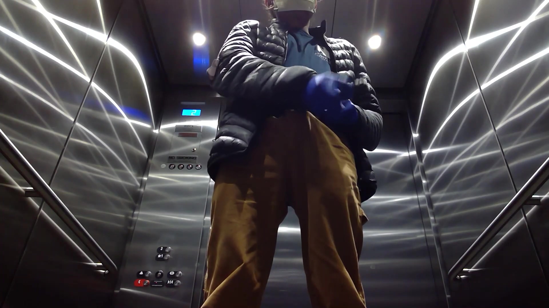 Elevator Jerking Off During Coronavirus Cums Big
