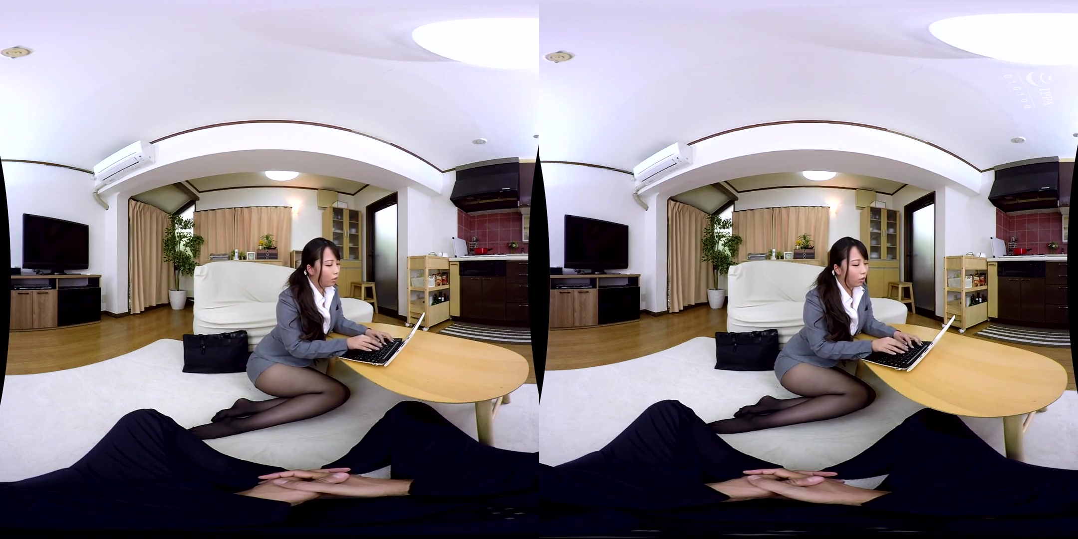 Your Loopy Female Boss is Wearing Pantyhose 1 - Nylons Footjob Asian