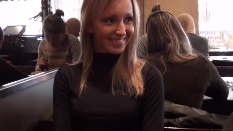 Very sexy blonde gets naked for money