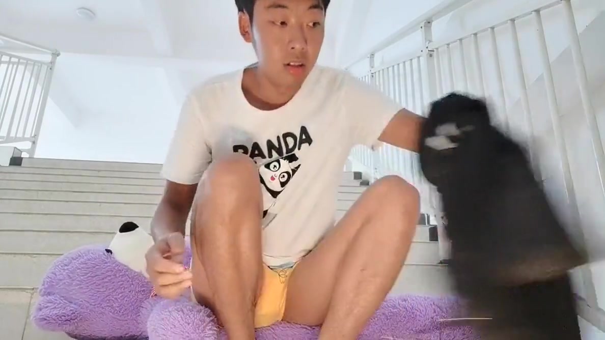 Asian Boys Amateur Twink China Boy Masturbation University Stairs Cute teen 18+