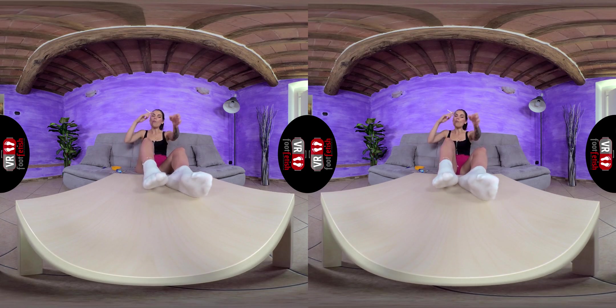 Sexy Brunette Chiara Tempts You With Her Smelly Feet; Foot Fetish Close Up VR