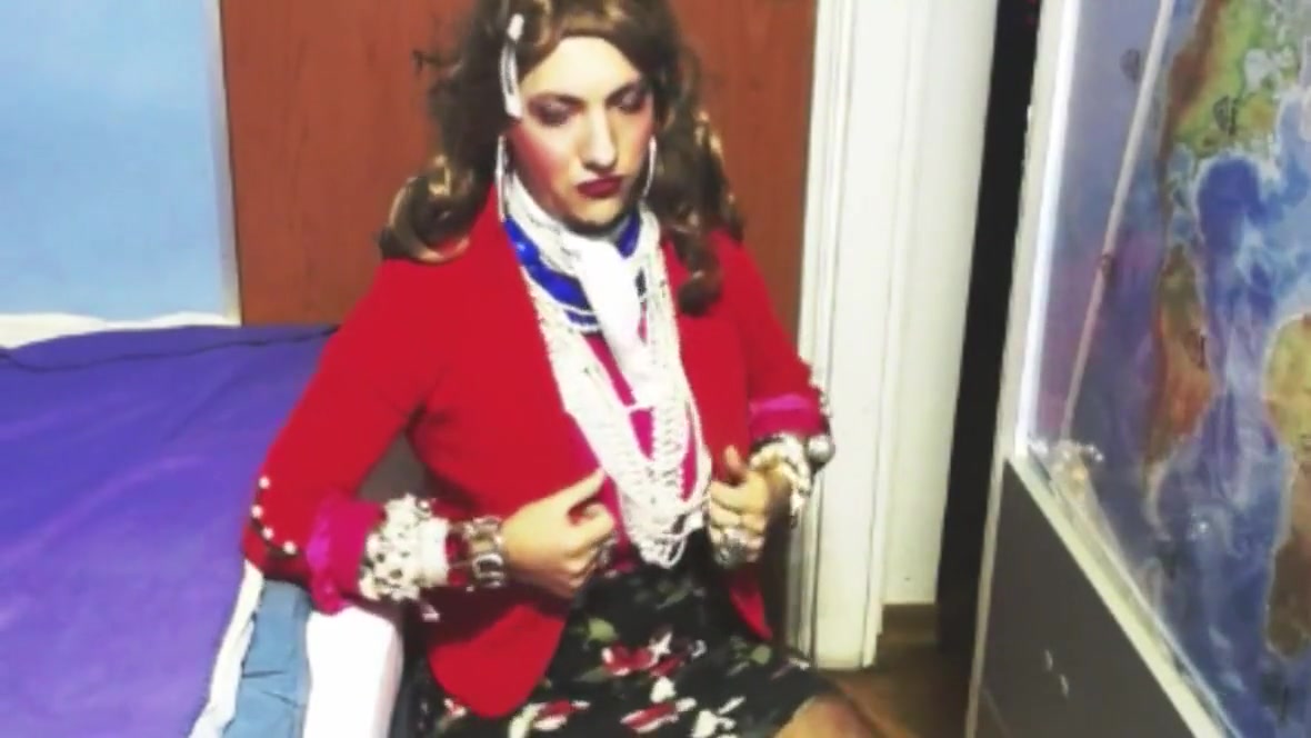 Crossdresser Jerking And Showing New Look Around