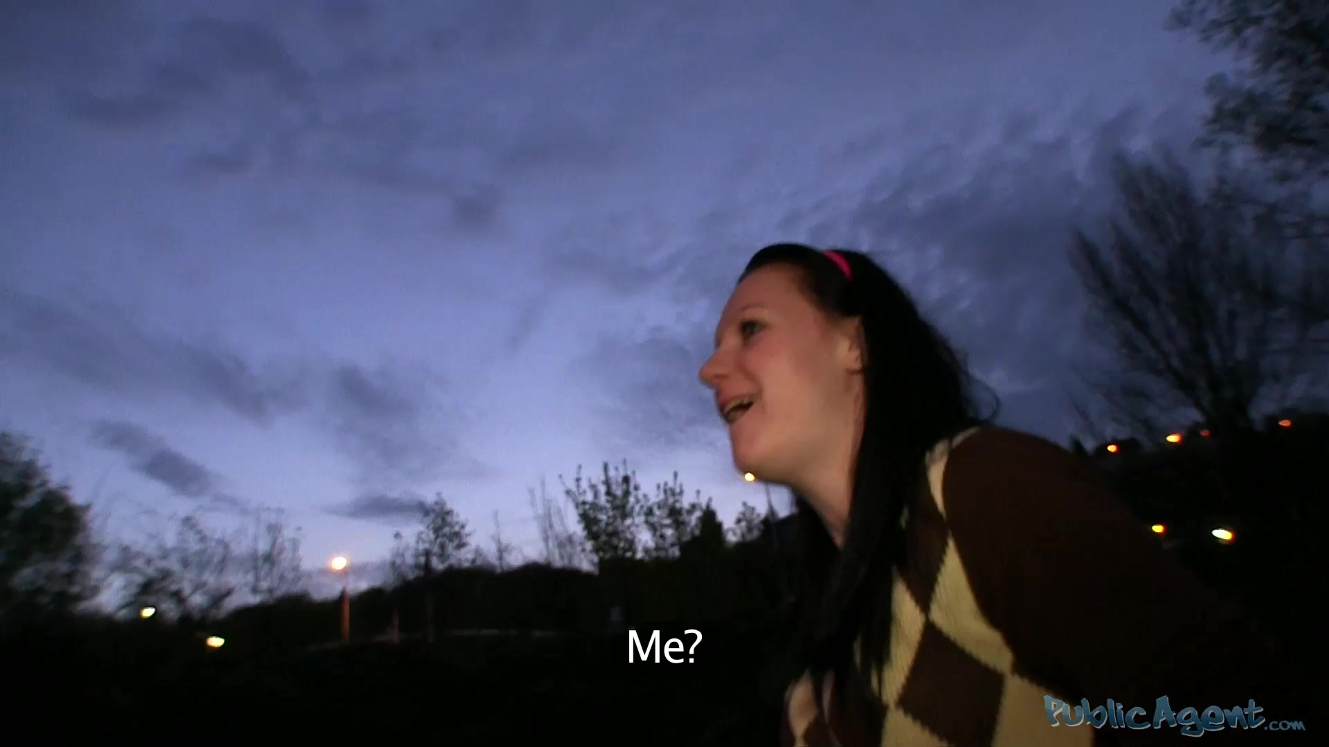 Young brunette amateur touched her pussy under the bridge