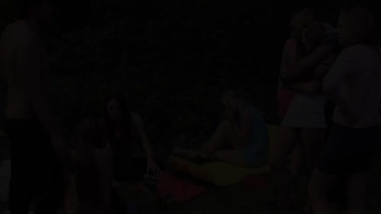 Group sex in the woods with a student 18+