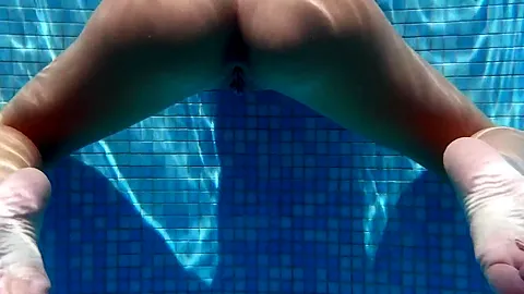 Tiffany Blonde Perfect Round Booty teen 18+ Swims Underwater And Undresses