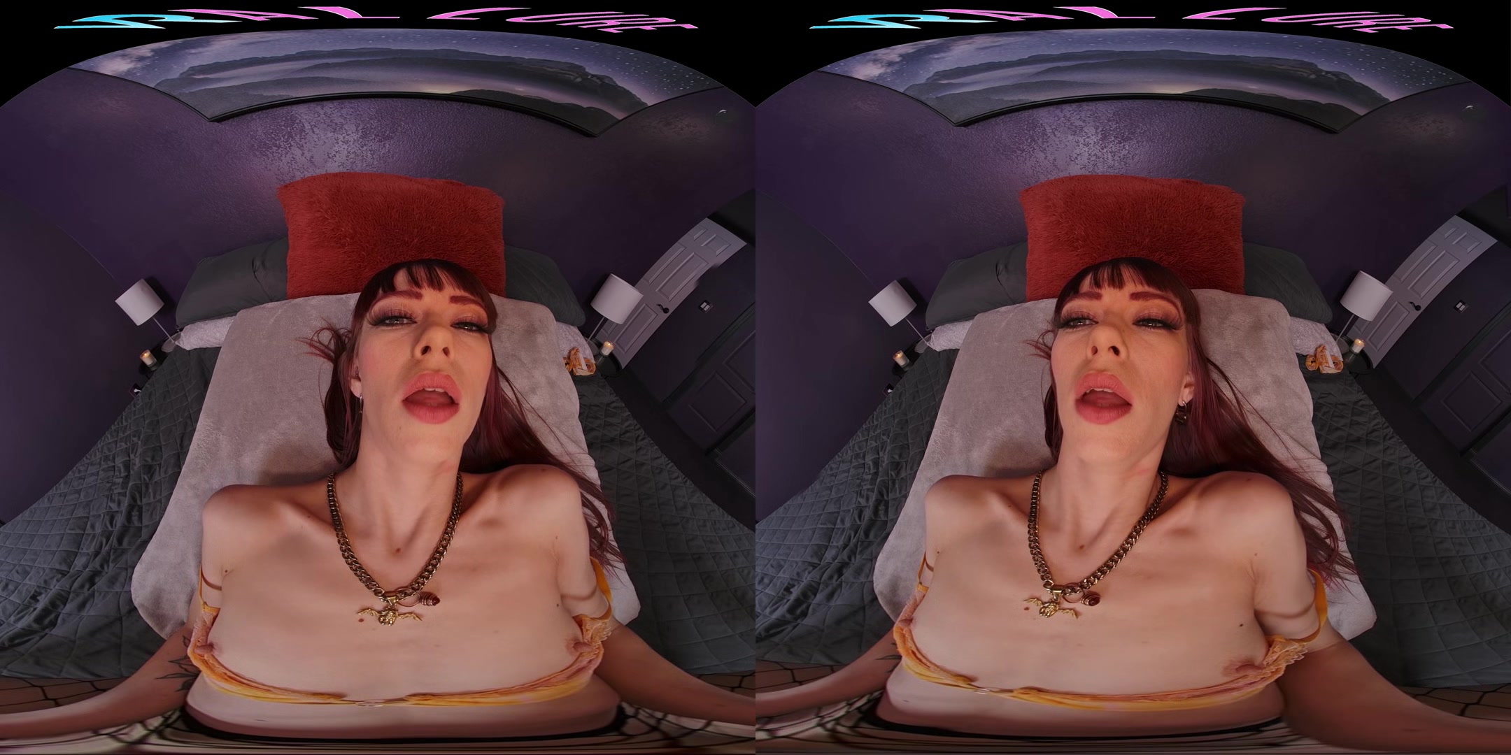 Tiny redhead rides her male sex doll in virtual reality