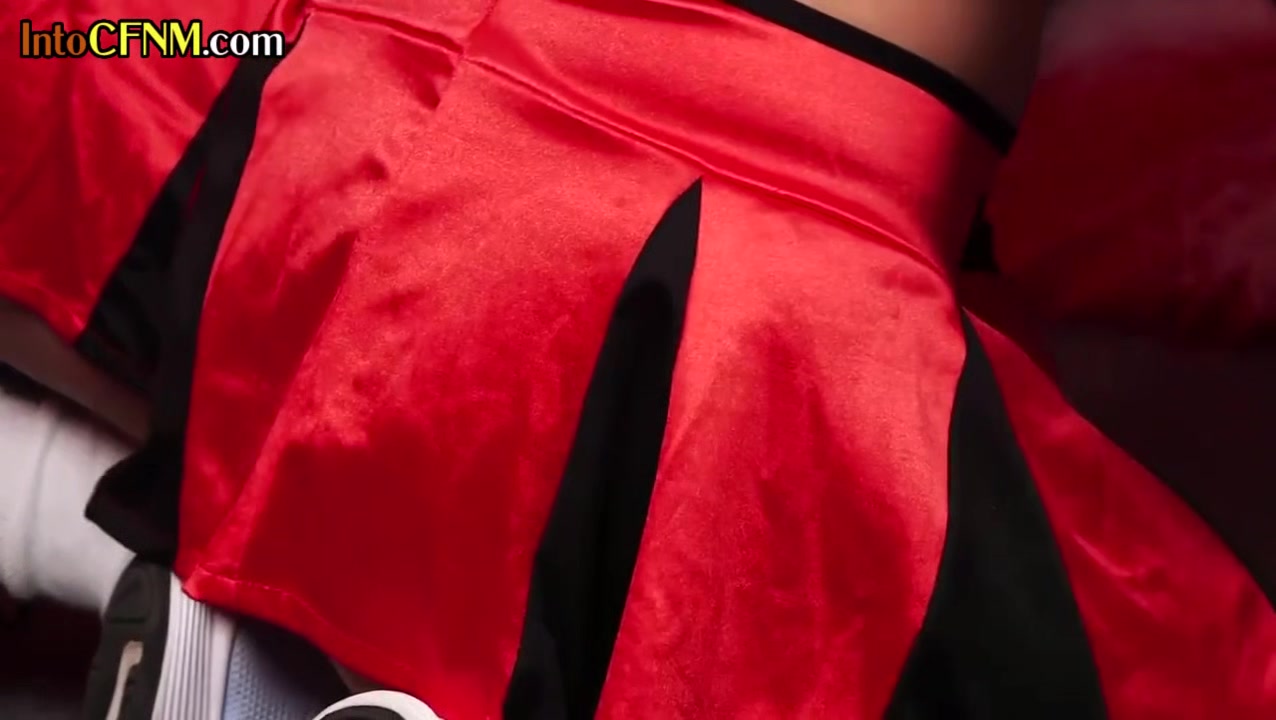 CFNM cheerleaders jerk guy in locker room oral group action