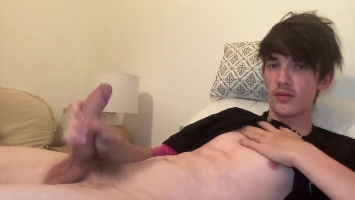 Gay Twink Jerking His Big Dick