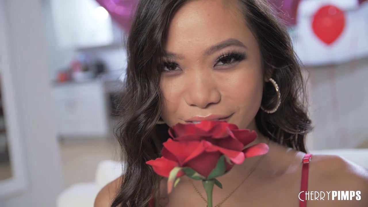 Tiny Asian Cutie Vina Sky Solo Playing With Her Pussy For Valentines Day