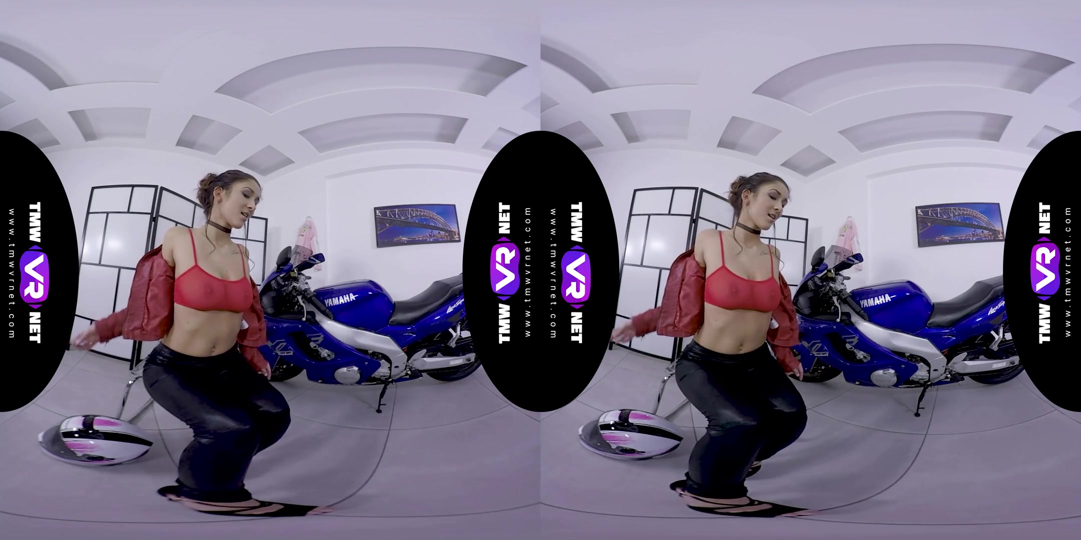 Darce Lee in The Biker Babe in Leather Pants Shows Her Best - TmwVRNet