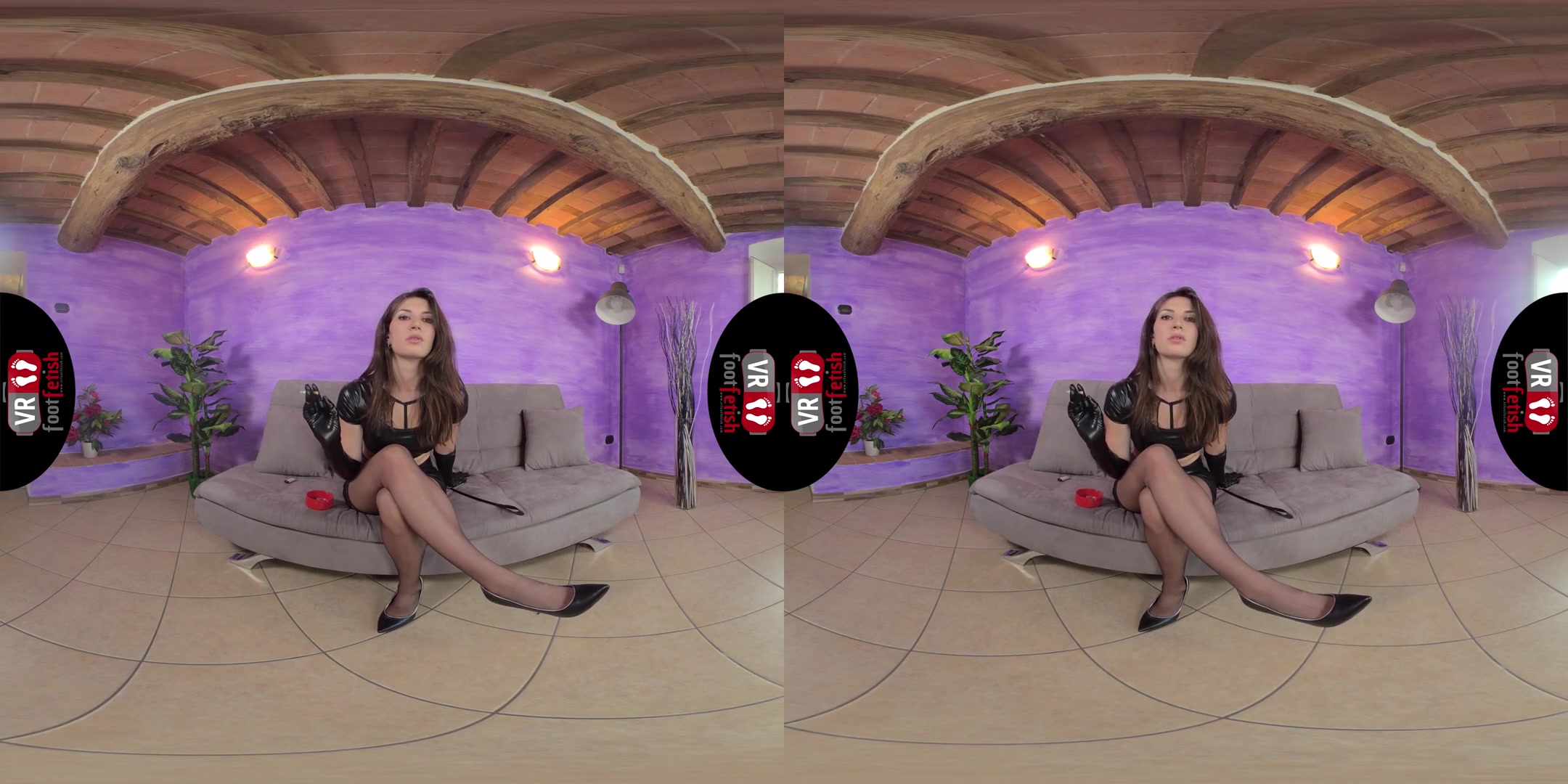 Sassy Dominatrix Lilian Teases You With Her Stockinged Feet - Foot Fetish VR Solo