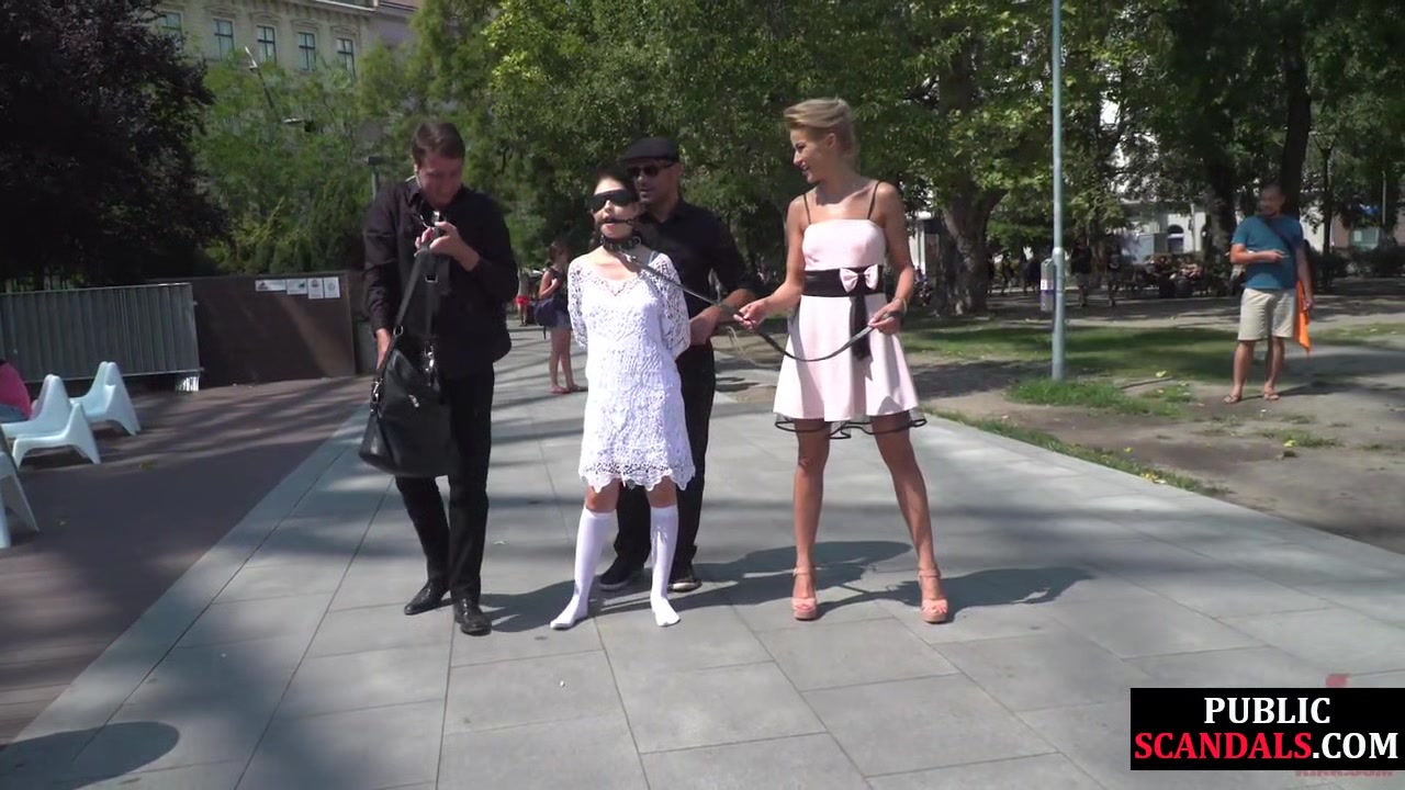 Public sluts fucked in group sex by big dicks