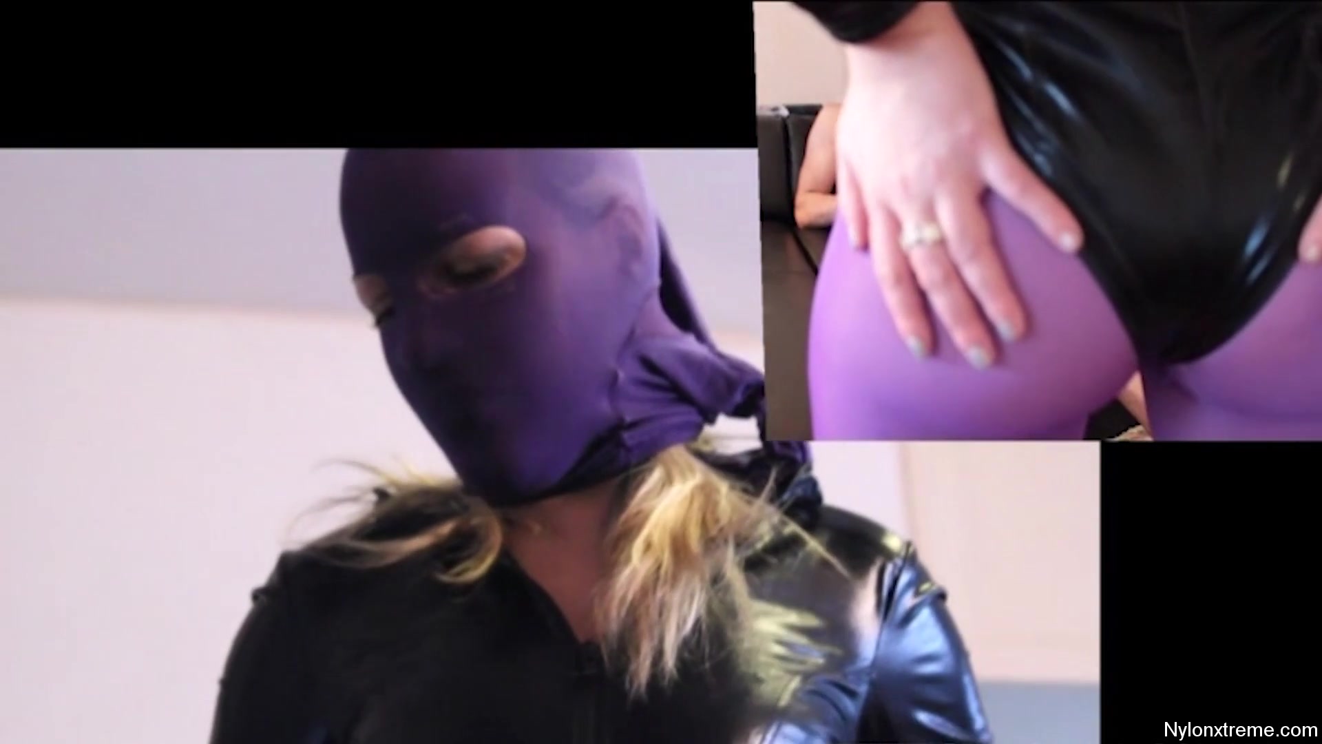 59 Purple Nylon Pantyhose Head And Legs Leotard - Sex Movies Featuring Sexy Tights