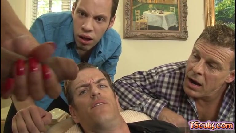 Hot shemale dap and cumshot