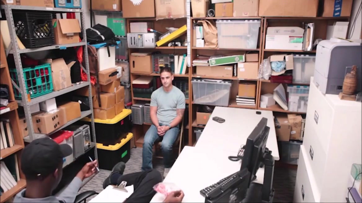 Blonde Jock Agrees To Fuck Black Gay Security Guard For Freedom