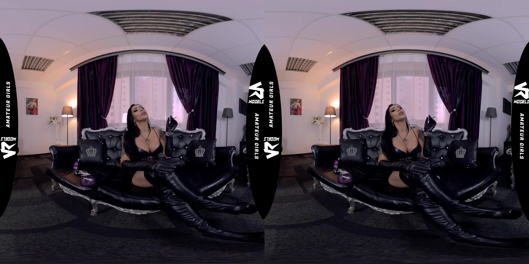 Mistress Kennya - JOI And Smoking With Gloves; Dominatrix Tease Solo