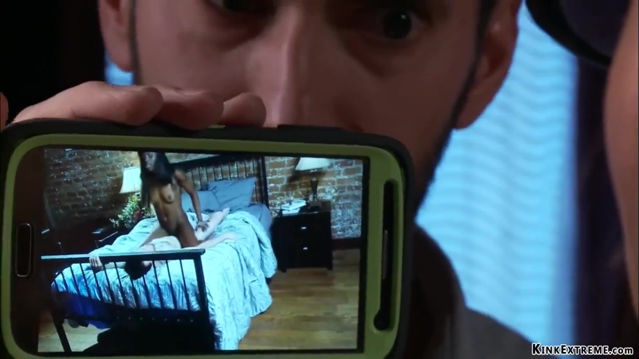 Strapped Legs Ebony Fucked In Bed