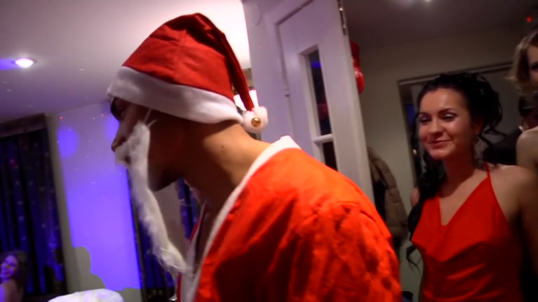 Santa claus fuck youthful female students 18+ at a party