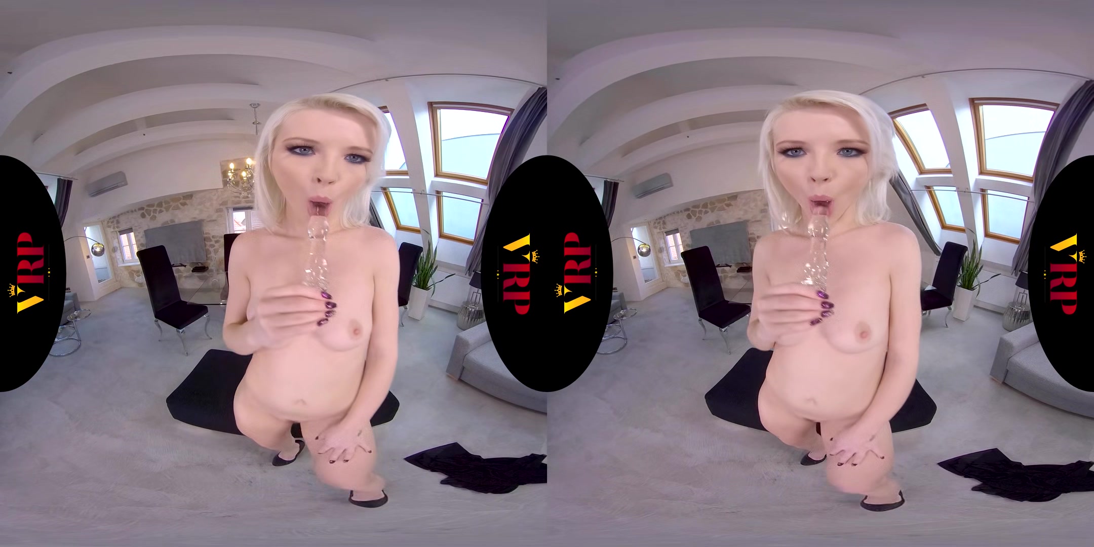 Deep Inside - Teen Blonde Solo Masturbation With A Glass Dildo