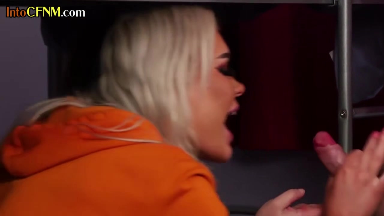 CFNM BJ babes suck cock in dormitory 3some till cumshot