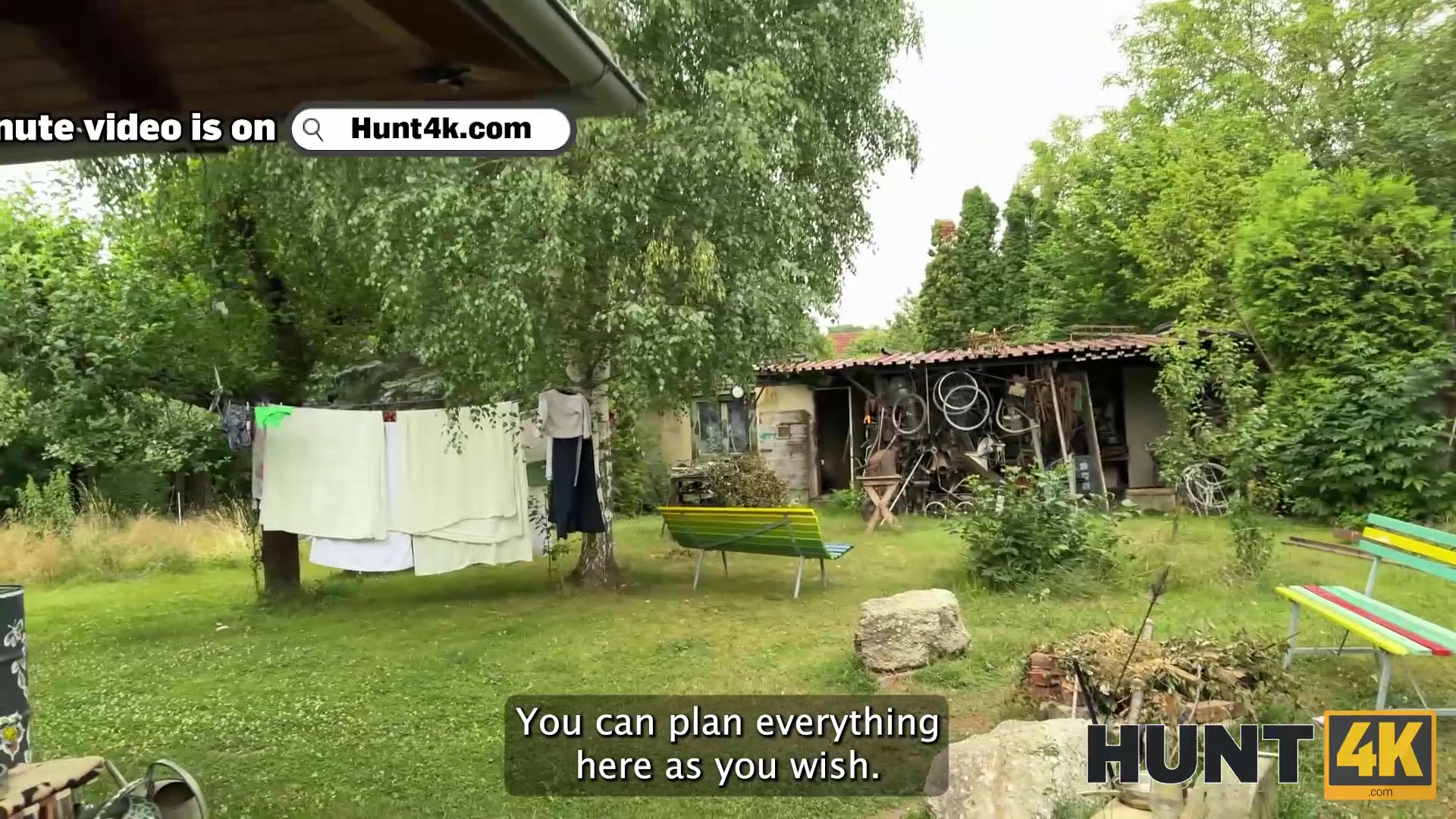 HUNT4K. Hunter loved the outdoor sex with a hot brunette chick