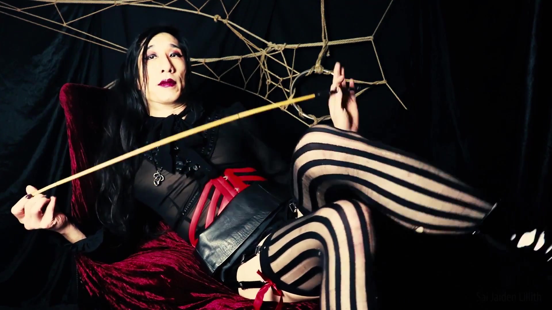 Headmistress Lillith - Distracted & Caned (Solo - Leg / Boot Fetish)