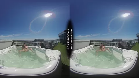 Private Jacuzzi Rooftop Masturbation With Pretty Girl Rosanna