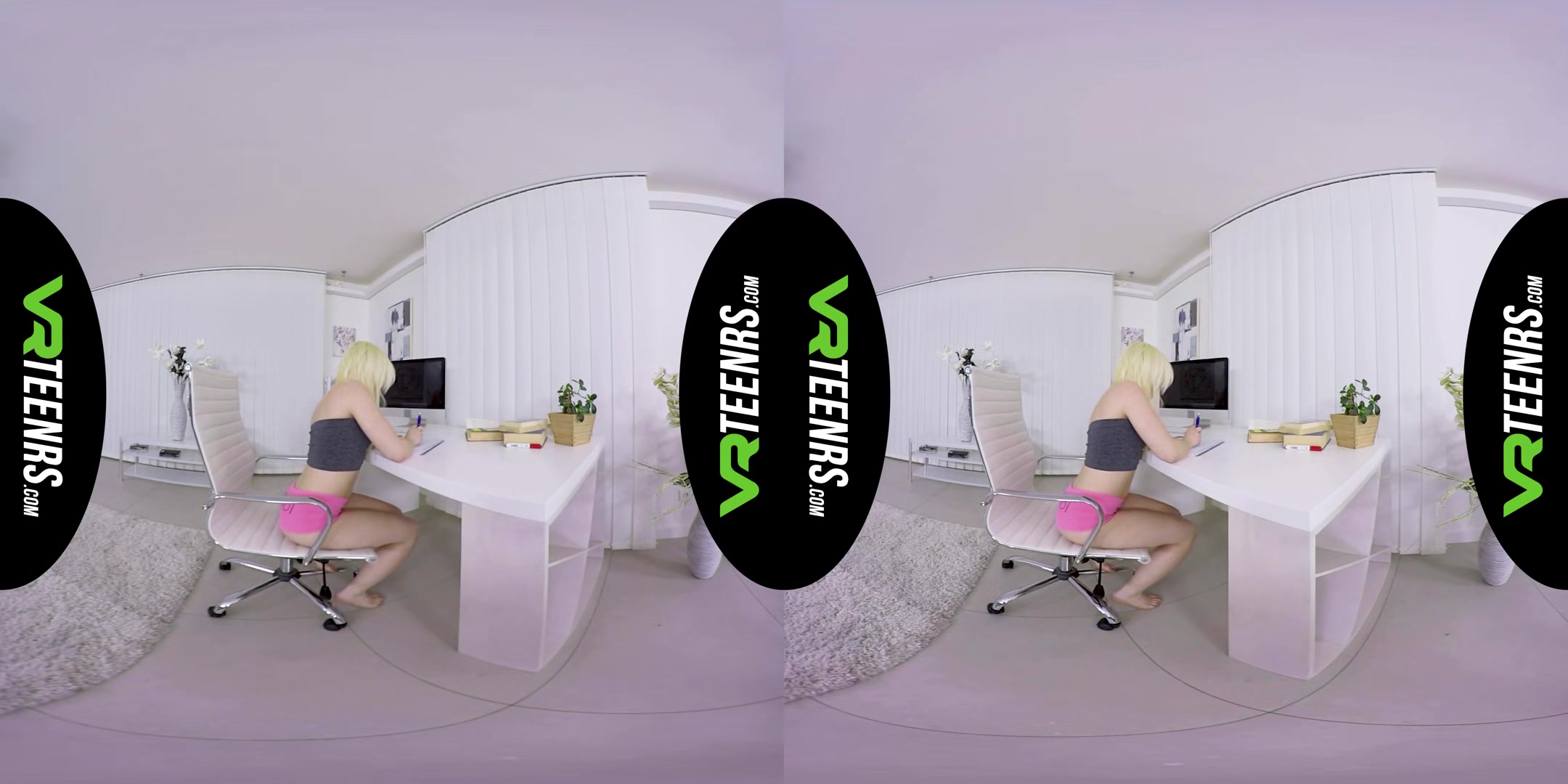 Petite Teen Masturbating In The Office Vr - Solo Masturbation