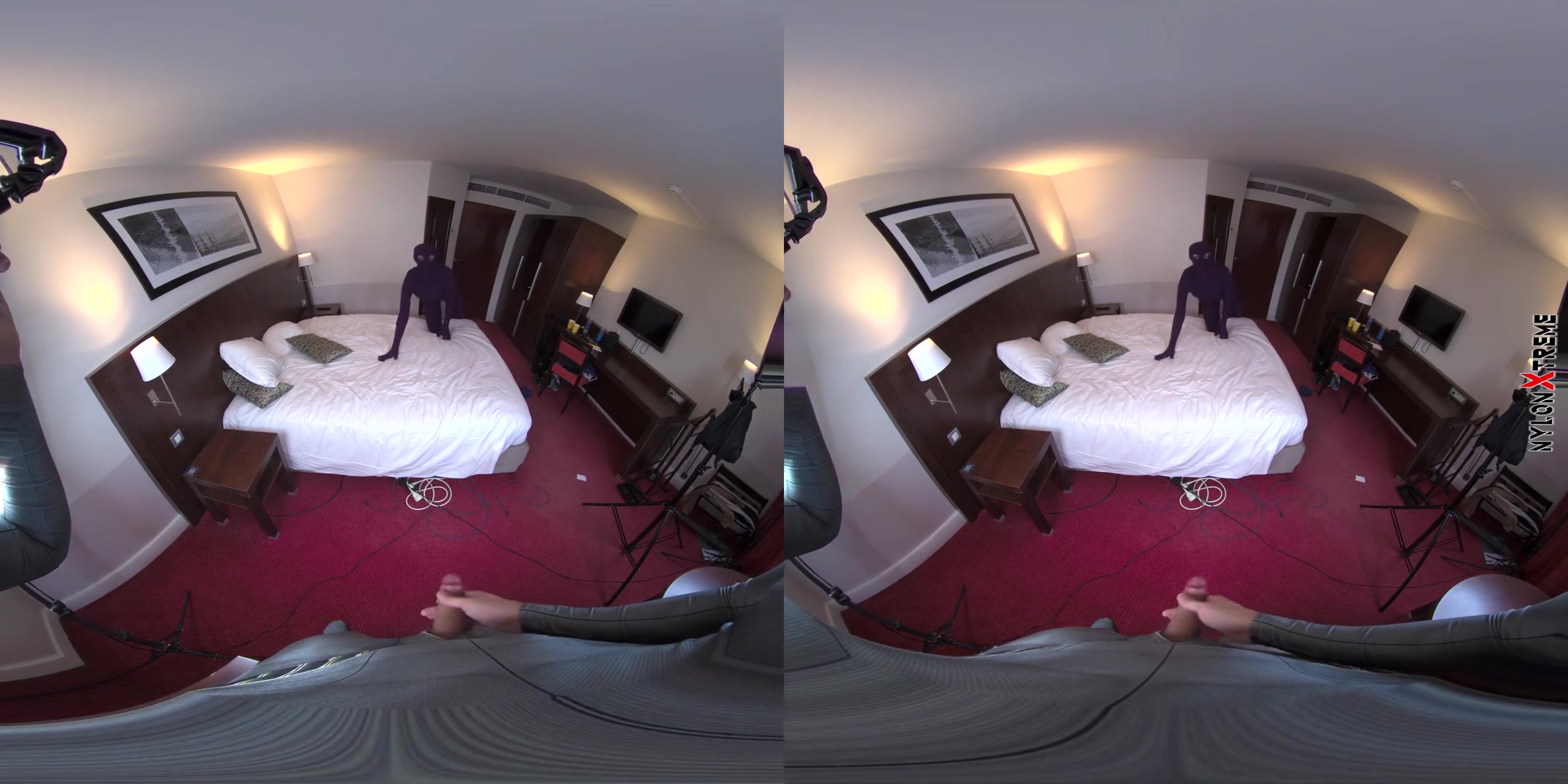 Nora Fox Purple Zentai Encasement Creampie