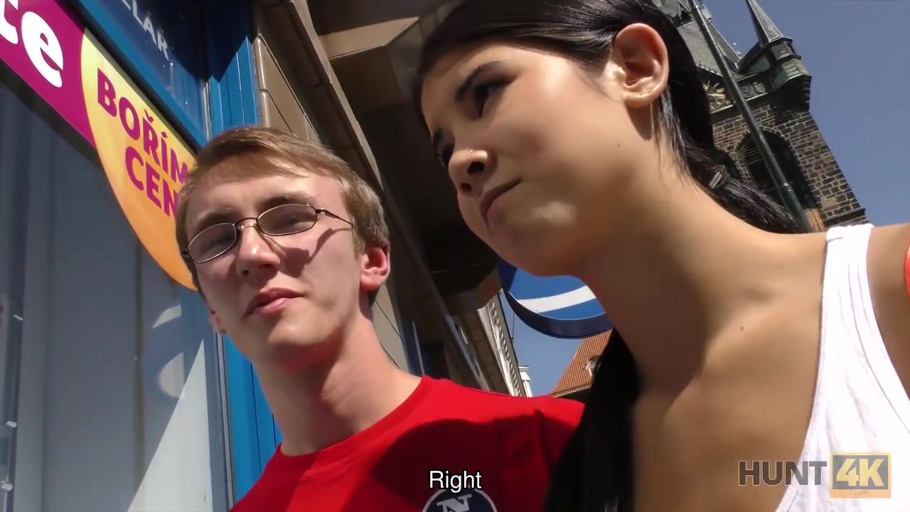 HUNT4K. Nerdy cuckold watches girlfriend fucked by muscular stranger
