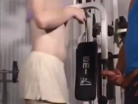 blonde TS pooper banged By trainer In The Gym