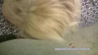 Chubby coed Ivy Lace is swallowing a stiff cock