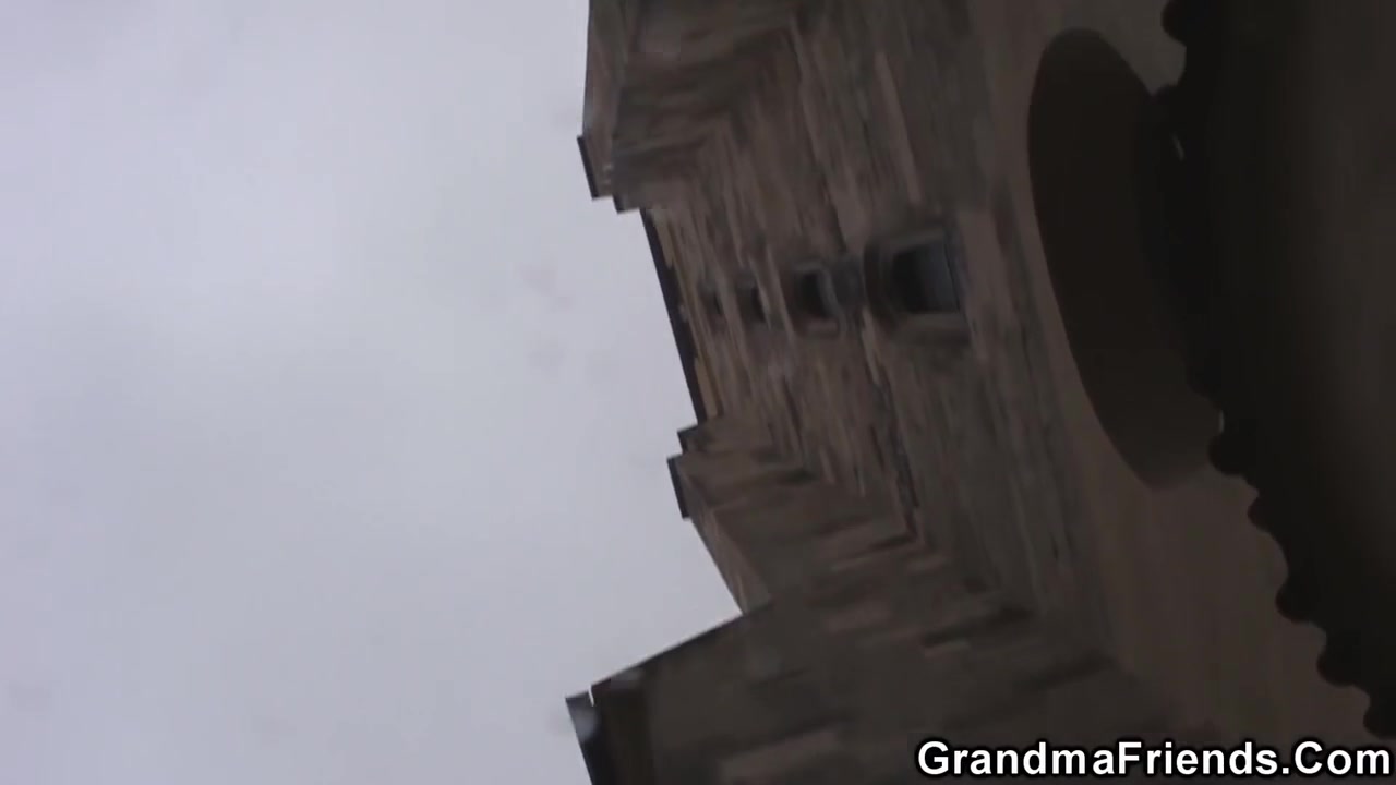 Two Friends Pick Up Old Granny From The Street