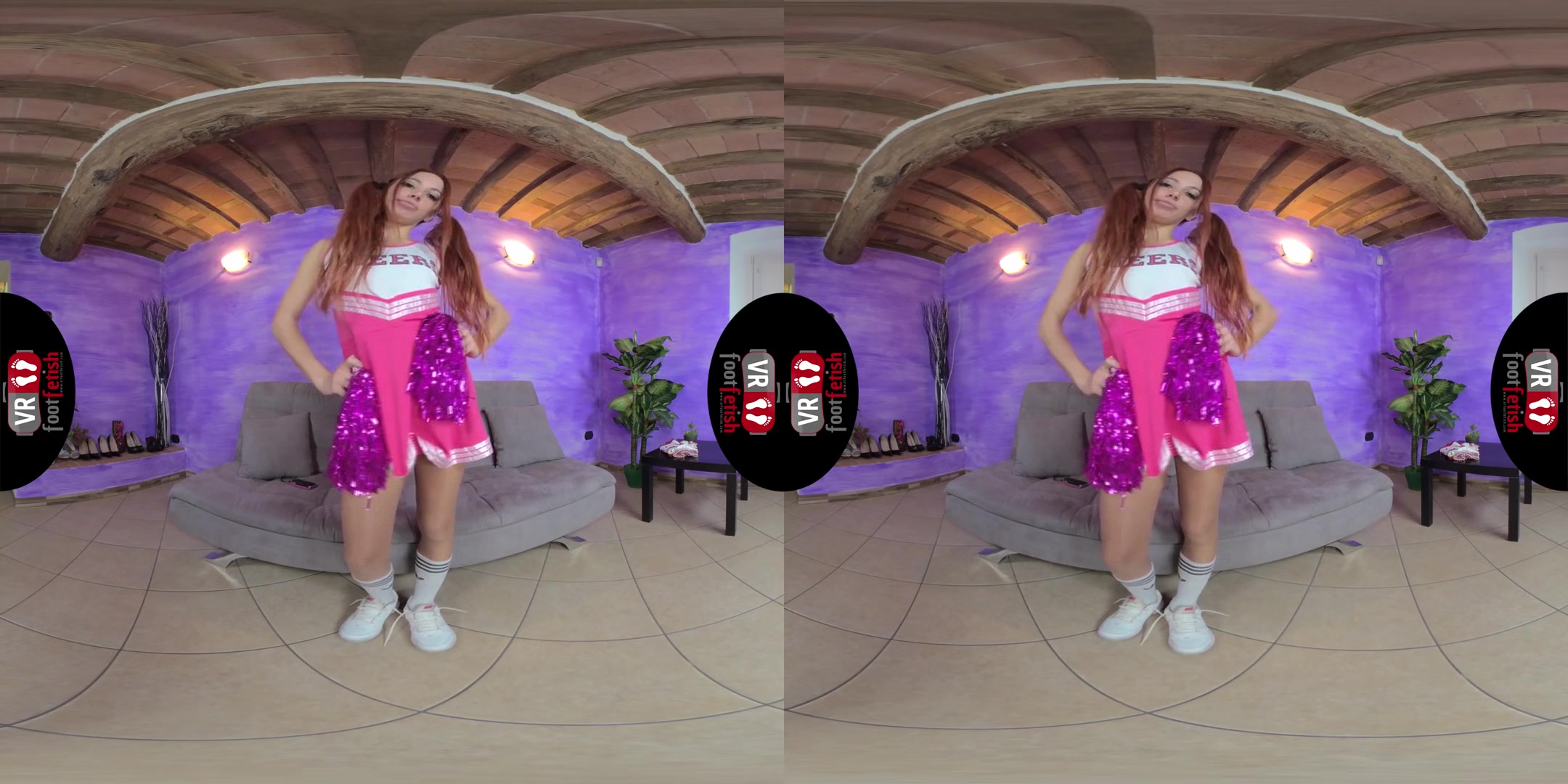 Drop-Dead Gorgeous Elettra In A Sexy Cheerleader Uniform - Foot Fetish in Cosplay