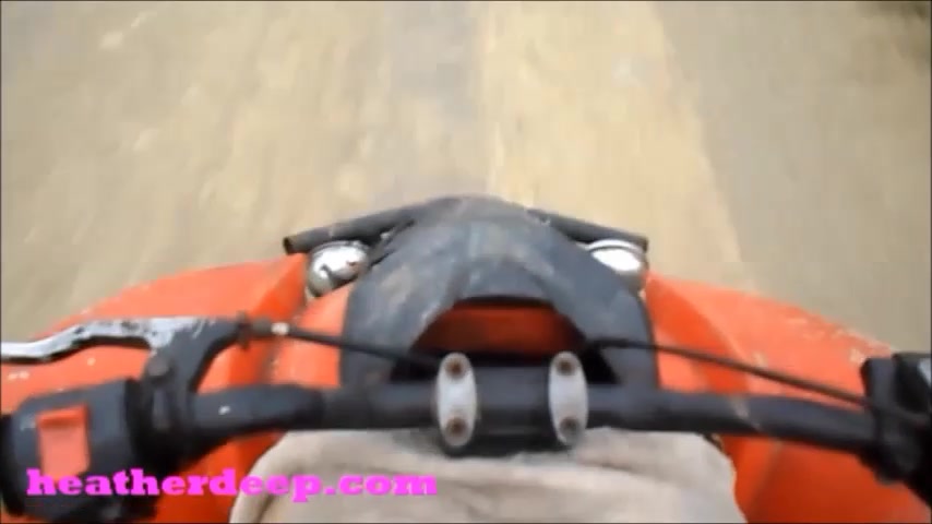 Heather Deep 4 wheeling on scary fast quad and ###ing next to horses in the jungle3