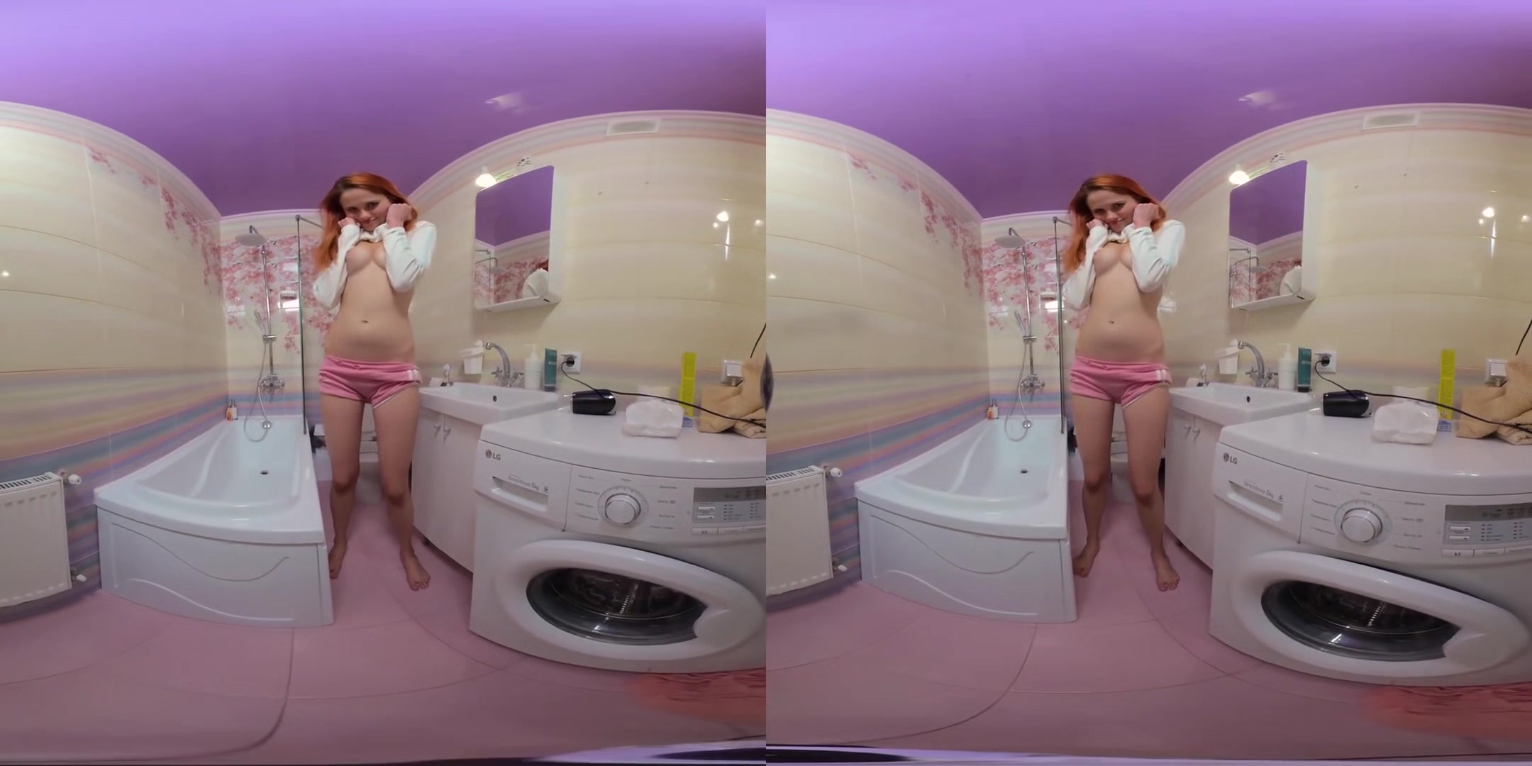 Hot Redhead Teen Anabel P** In Bathroom - Amateur Watersport Voyeur