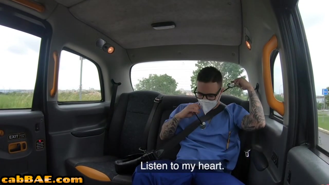 Darkhair european cabbie gets nailed by hung passenger