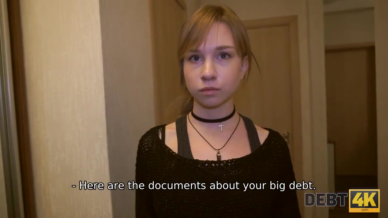 DEBT4k. Young debtor pays for debts using tender mouth and vagina