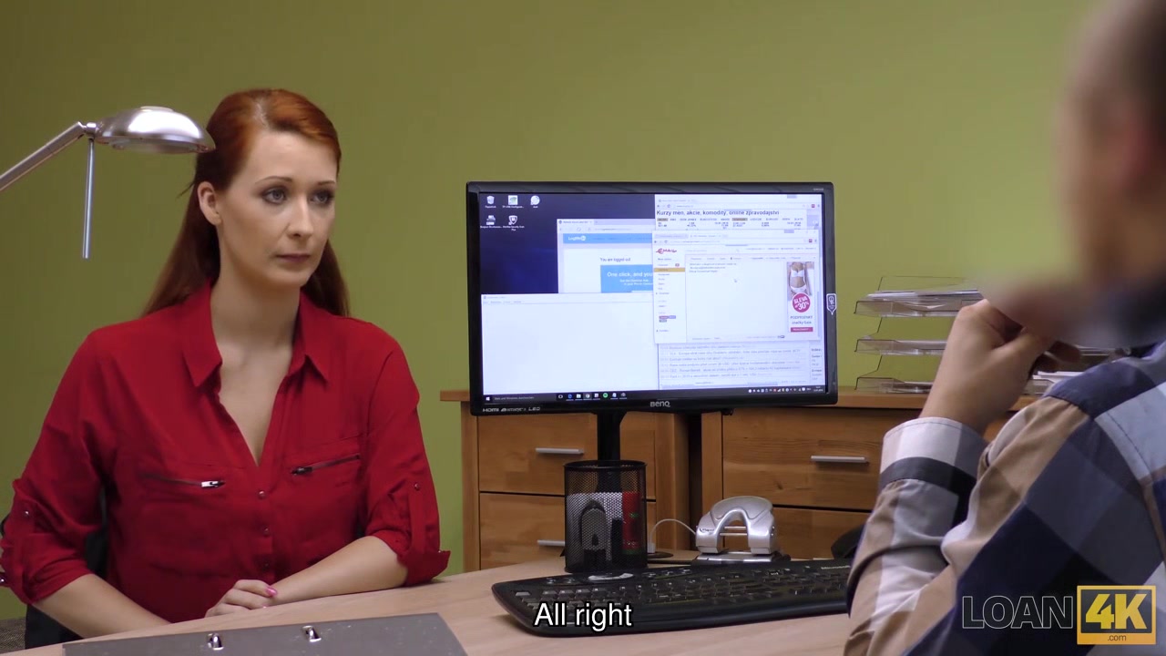 LOAN4K. Agent in credit company loves boobs of his gorgeous customer
