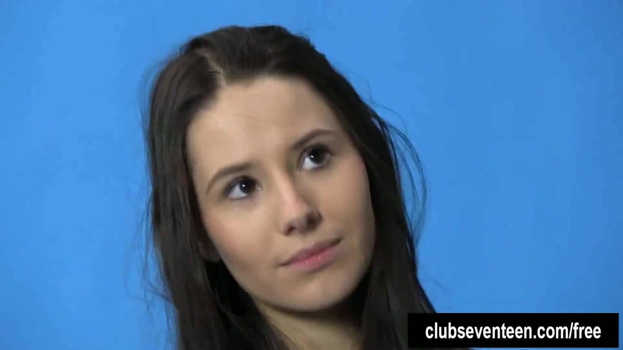 Brunette teen 18+ Vanessa posing at the casting