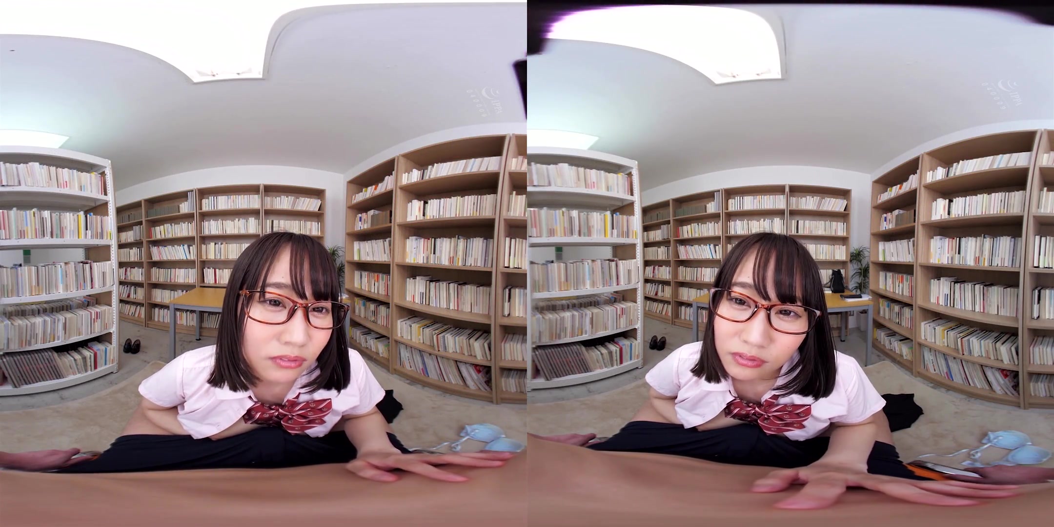Tempted by a Beautiful Girl with Glasses and a Uniform 2 - Asian Library Sex