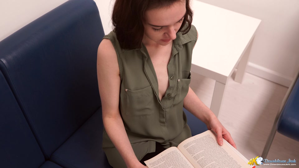 Emily in Waiting Room Fun - DownblouseJerk