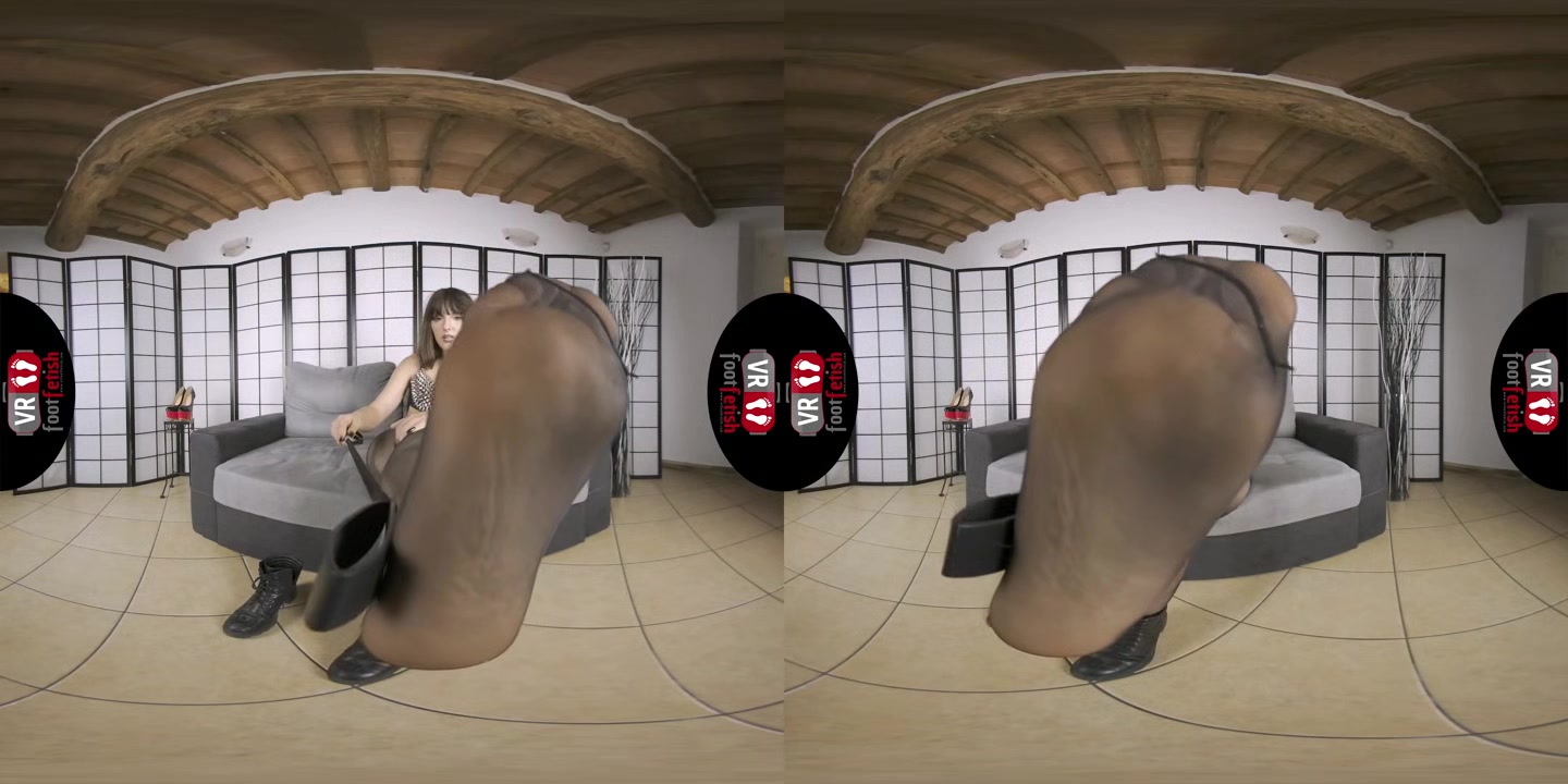 Sexy Mistress Kiki Shoves Her Hot Boots, High Heels, And Pantyhose In Your Face In VR - VRFootFetish