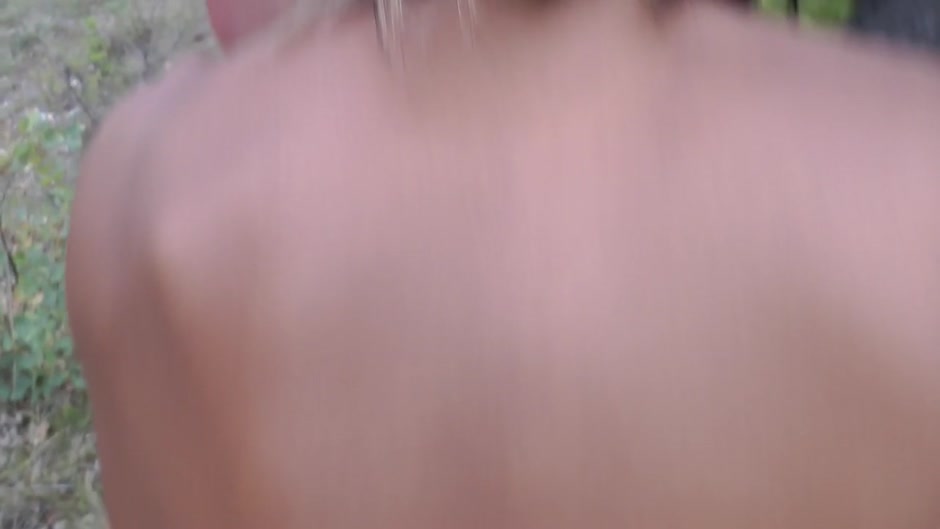 Horny slut gets fucked from behind in the outdoors