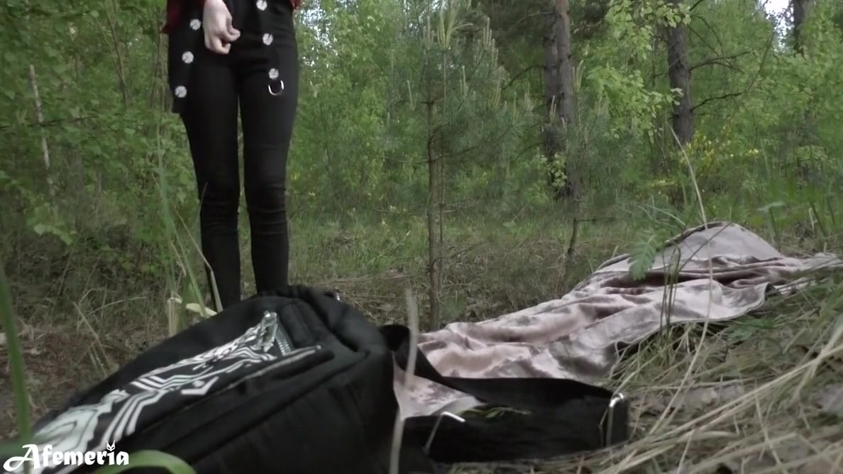 Pearl Sage - Doggystyle Fucked Girl Walking In The Forest With Naked Tits