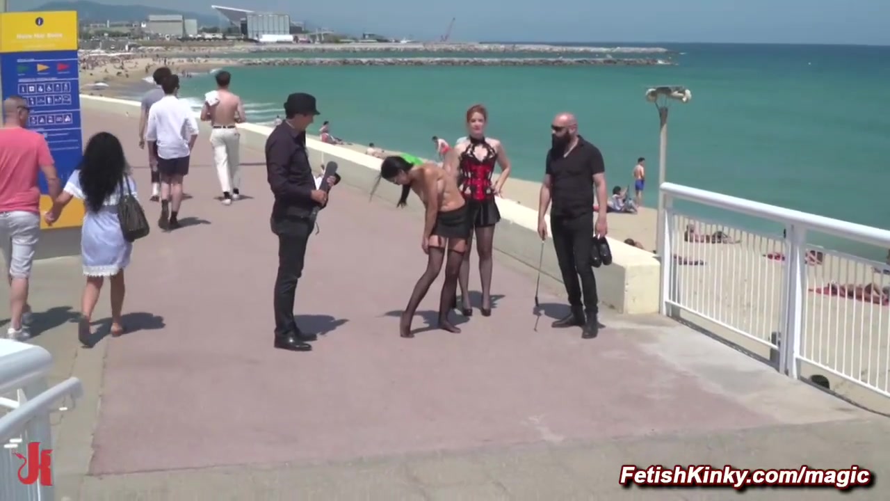 Steve Holmes, Irina Vega And Francys Belle In Babe In Black Stockings Walked By The B